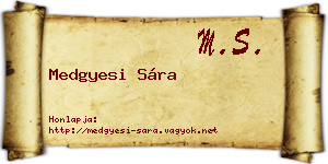 Medgyesi Sára névjegykártya